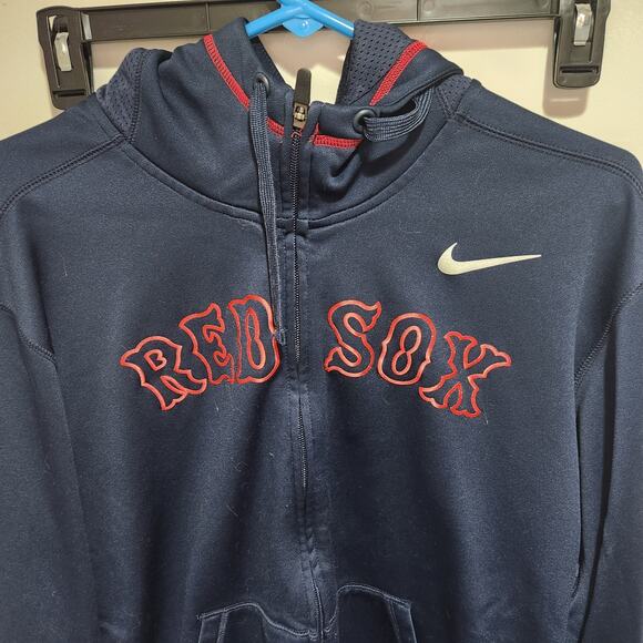 Nike Therma Fit Boston Red Sox MLB Blue Full Zip Up Hoodie Mens Size Large - Picture 4 of 11